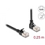 Delock RJ45 Network Cable Cat.6A S/FTP Slim 90° upwards angled / straight 0.25 m black