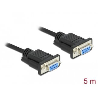 DeLOCK Delock Serial Cable RS-232 D-Sub9 female to female null modem with narrow plug housing 5 m