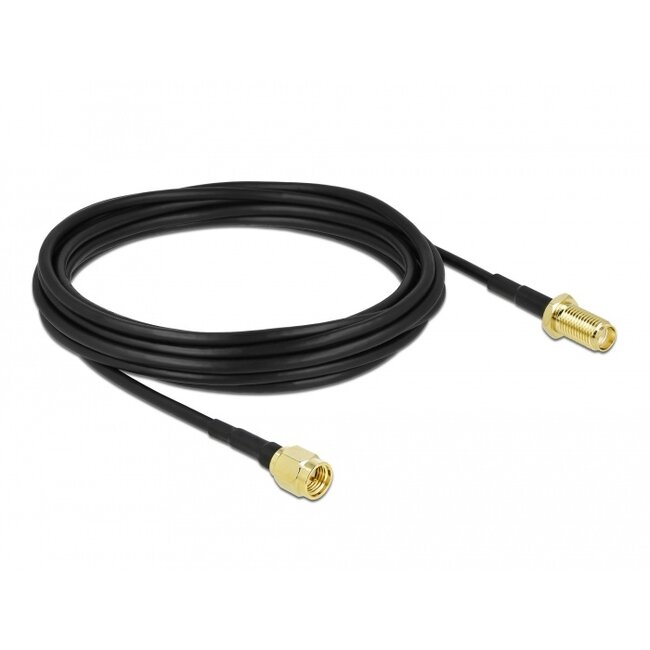 Delock Antenna Cable SMA plug to SMA jack LMR/CFD100 5 m low loss