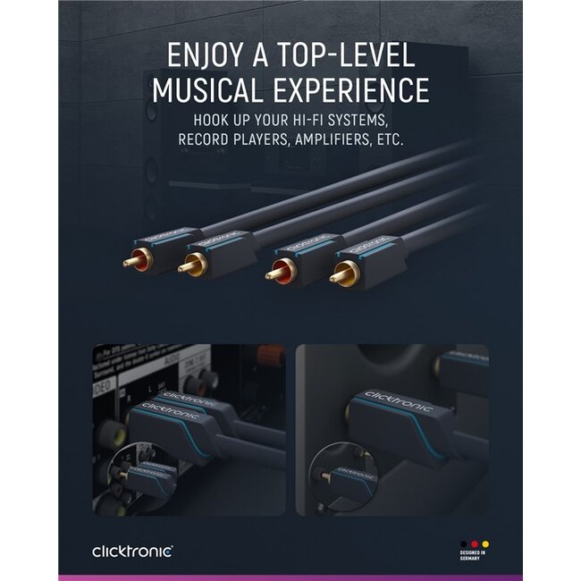 Clicktronic Cinch Stereo Audio Cable 2 m