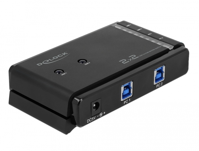 DeLOCK 87736. Overdrachtssnelheid: 5 Gbit/s. Materiaal behuizing: Metaal. USB-connectortype: USB Type-A, USB Type-B. AC-ingangsspanning: 100 - 240 V, AC-ingangsfrequentie: 50 ~ 60
