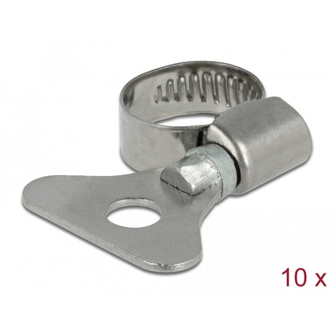 Delock Butterfly Hose Clamp 10 - 16 mm 10 pieces metal