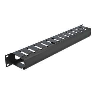 DeLOCK Delock 19″ Cable Management Routing Panel with 2 openings 1U black