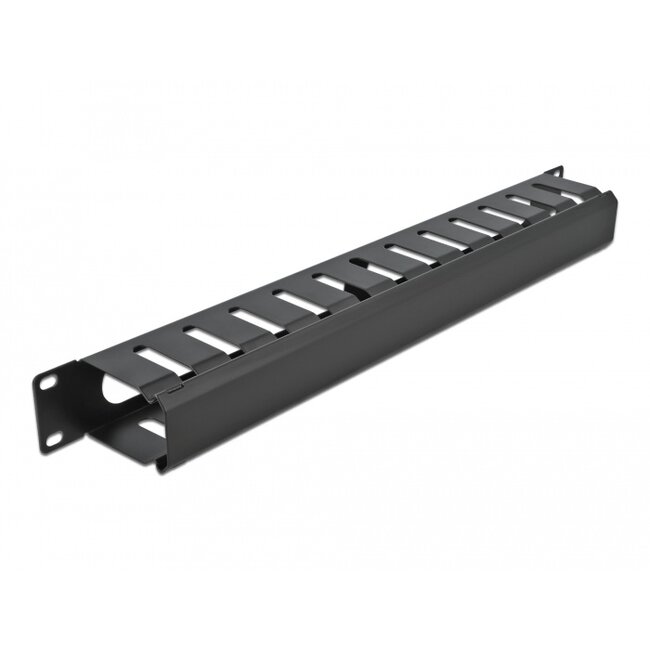 Delock 19″ Cable Management Routing Panel with 2 openings 1U black