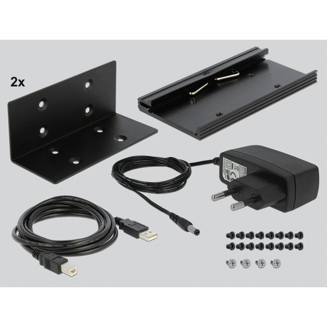 Delock USB 2.0 to 12 Port Serial RS-232 Hub with surge protection and extended temperature range