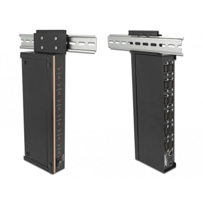 Delock USB 2.0 to 12 Port Serial RS-232 Hub with surge protection and extended temperature range