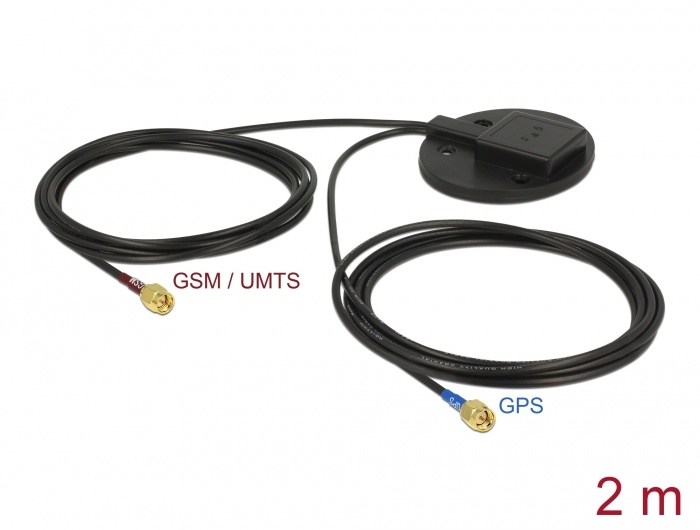Navilock Multiband GNSS UMTS GSM LTE SMA 28 dBi / 2 dBi 2 x 2 m RG-174 Antenna omnidirectional mounting plate |