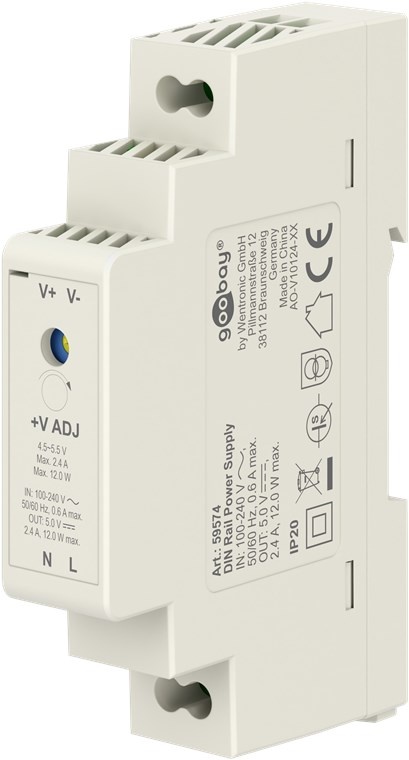 Goobay DIN Rail Power Supply 5 V, 2.4 A, 12 W |