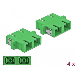 DeLOCK Delock Optical Fiber Coupler SC Duplex female to SC Duplex female Single-mode 4 pieces green