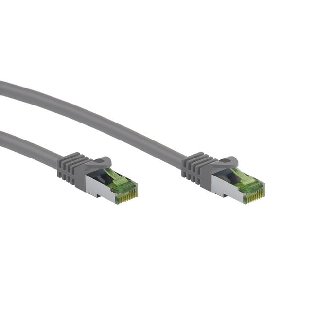 Goobay GHMT-certified CAT 8.1 S/FTP Patch Cord, AWG 26, grey 0.5 m