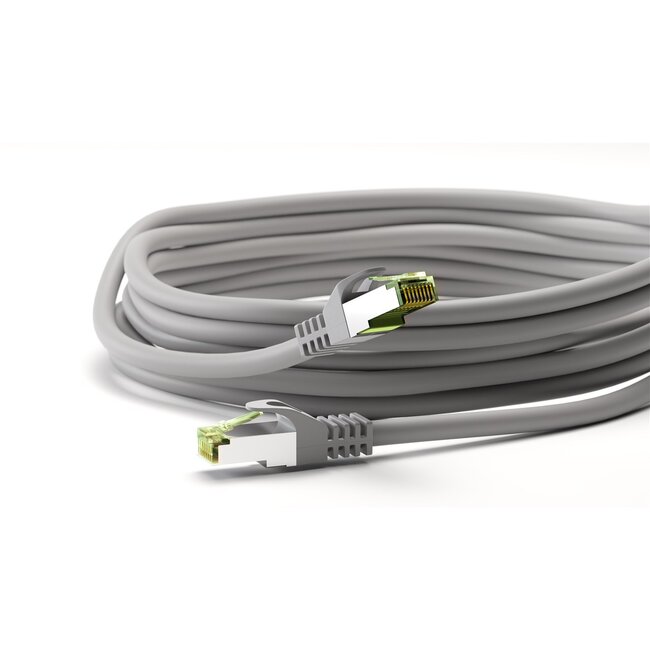 Goobay GHMT-certified CAT 8.1 S/FTP Patch Cord, AWG 26, grey 0.5 m