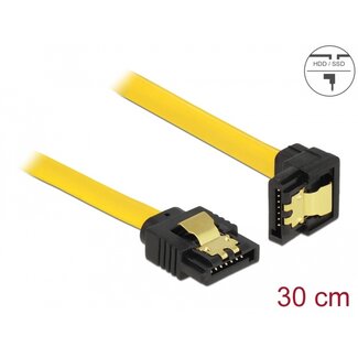 DeLOCK Delock SATA 3 Gb/s Cable straight to downwards angled 30 cm yellow