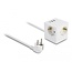 Delock Extension Socket Cube 3-way with childproof lock and USB charger, 1.5 m cable, white