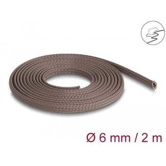 DeLOCK Delock Braided Sleeve rodent resistant stretchable 2 m x 6 mm brown