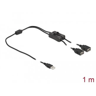 DeLOCK Delock Cable USB Type-A male to 2 x USB Type-A female with switch 1 m