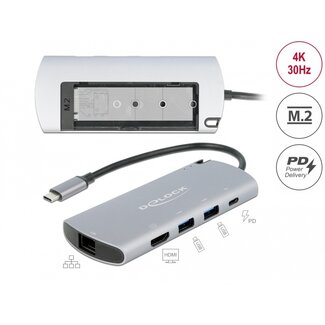 DeLOCK Delock USB Type-C™ Docking Station with M.2 Slot - 4K HDMI / USB / LAN / PD 3.0