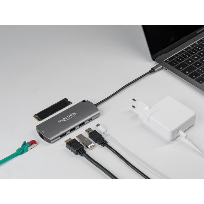 Delock USB Type-C™ Docking Station with M.2 Slot - 4K HDMI / USB / LAN / PD 3.0