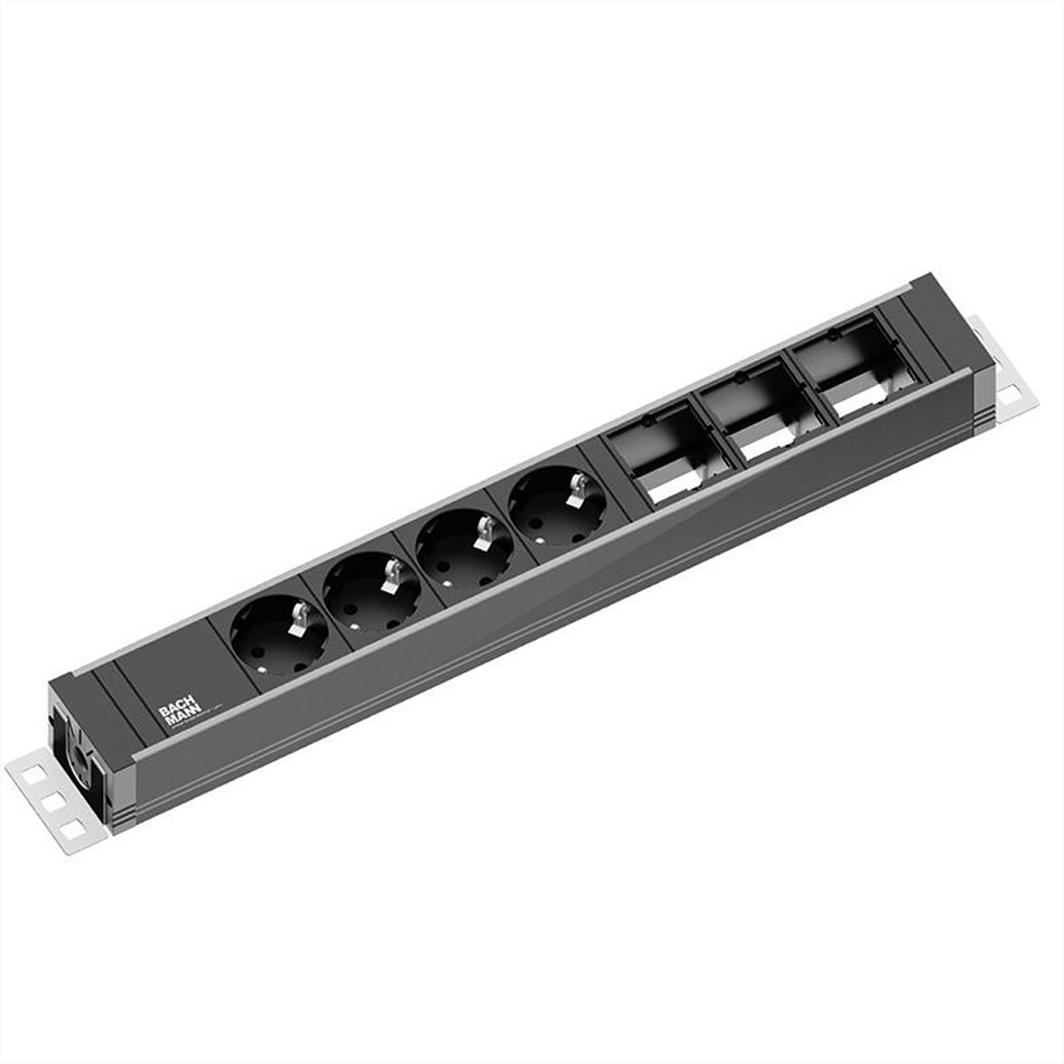 Bachmann 922.0071 Stekkerdoos Aluminium, Zwart Randaarde stekker 1 stuk(s)