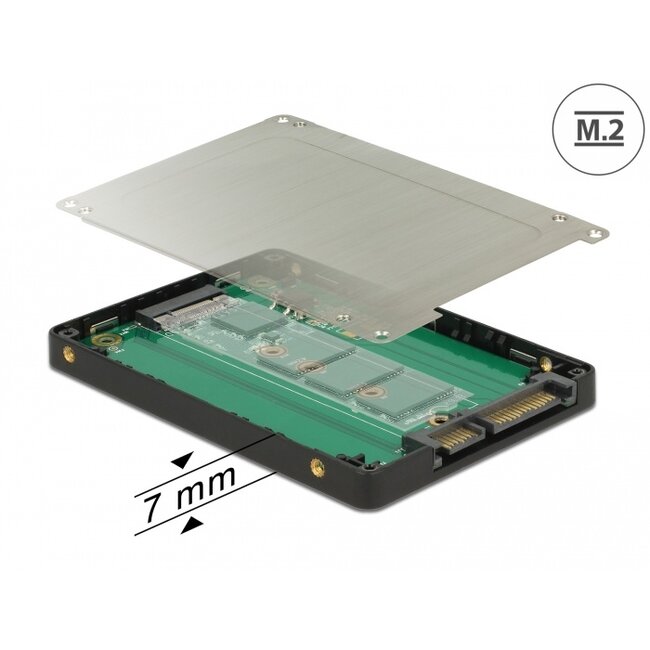 Delock 2.5″ Converter SATA 22 pin > M.2 with Enclosure