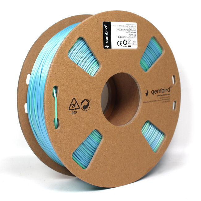 PLA Silk Rainbow Blauw/Groen  1.75 mm, 1 kg