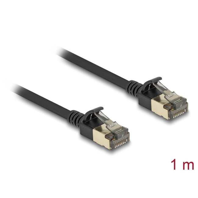 Delock RJ45 Network Cable Cat.8.1 F/FTP Slim Pro 1 m black