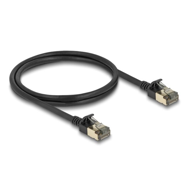 Delock RJ45 Network Cable Cat.8.1 F/FTP Slim Pro 1 m black
