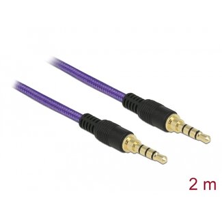 DeLOCK Delock Klinkenkabel 3,5 mm 4 Pin Stecker > Stecker 2 m violett