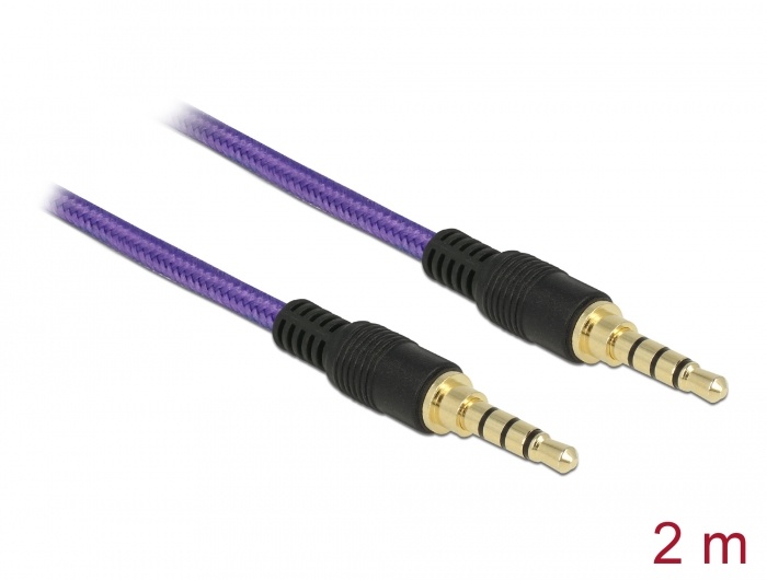 DeLOCK 85599. Aansluiting 1: 3.5mm, Aansluiting 1 type: Mannelijk, Aansluiting 2: 3.5mm, Aansluiting 2 type: Mannelijk, Contact geleider materiaal: Goud, AWG draad omvang: 24, Leng