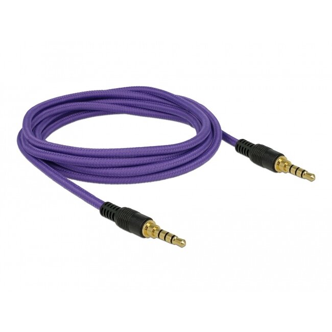 Delock Klinkenkabel 3,5 mm 4 Pin Stecker > Stecker 2 m violett