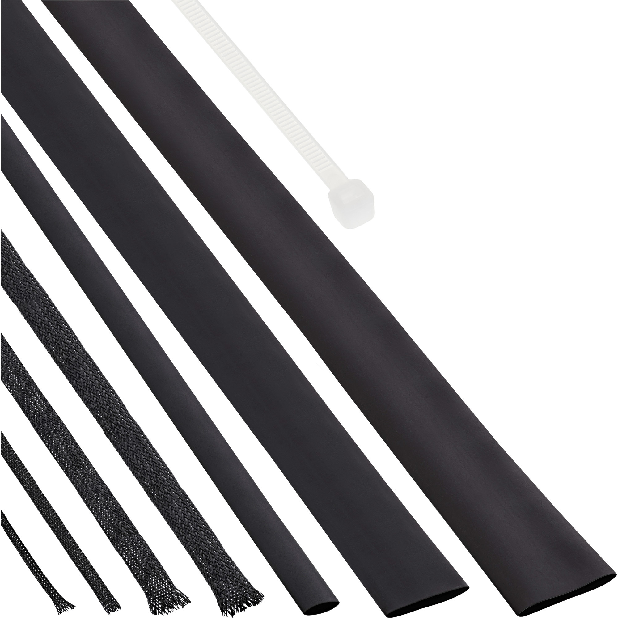 InLine Cable Sleeving + Shrink Tubing Set Zwart