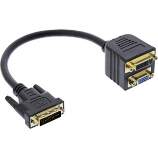 InLine® InLine® DVI adapterkabel, DVI stekker naar DVI socket + S-VGA socket