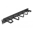 Delock 19″ Cable Management Routing Panel with 5 metal hooks (2 x horizontal, 3 x vertical) 1U black