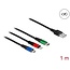 Delock USB Charging Cable 3 in 1 Type-A to Lightning™ / Micro USB / USB Type-C™ 1 m 3-coloured