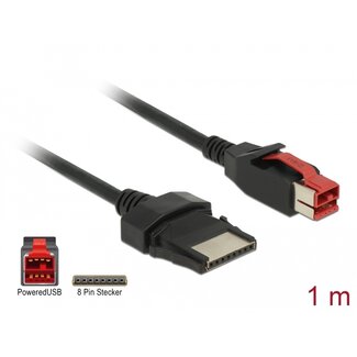DeLOCK Delock PoweredUSB cable male 24 V > 8 pin male 1 m for POS printers and terminals