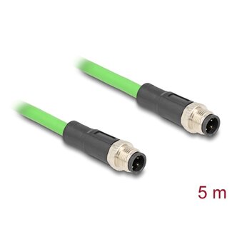 DeLOCK Delock M12 Cable D-coded 4 pin male to male PUR (TPU) 5 m