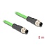 Delock M12 Cable D-coded 4 pin male to male PUR (TPU) 5 m