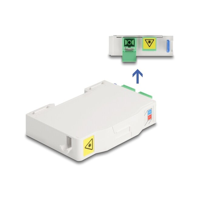 Delock Optical Fiber Connection Box for DIN rail with splice holder and 2 x SC Simplex coupler