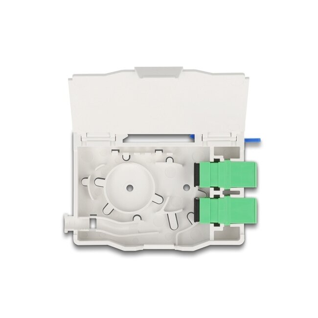 Delock Optical Fiber Connection Box for DIN rail with splice holder and 2 x SC Simplex coupler