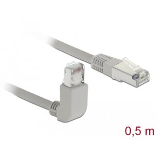 DeLOCK Delock Network cable RJ45 Cat.5e SF/UTP upwards angled / straight 0,5 m