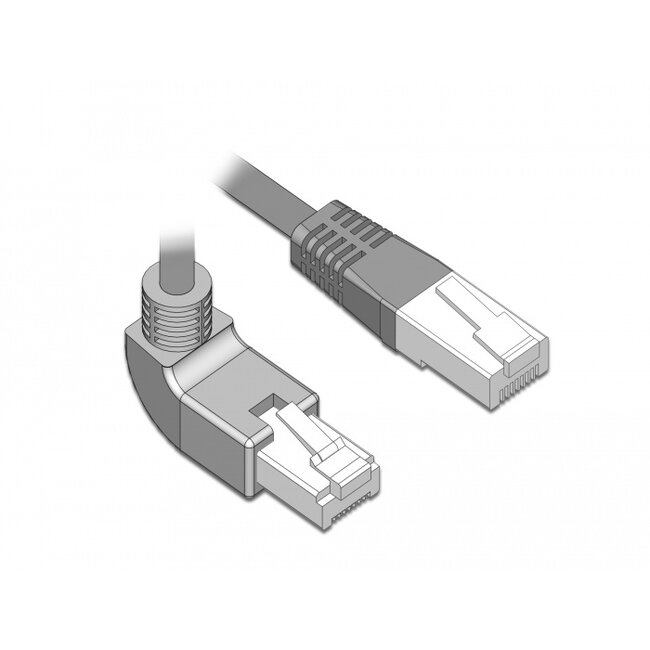 Delock Network cable RJ45 Cat.5e SF/UTP upwards angled / straight 0,5 m