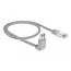 Delock Network cable RJ45 Cat.5e SF/UTP upwards angled / straight 0,5 m