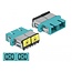 Delock Optical Fiber Coupler with laser protection flip SC Duplex female to SC Duplex female Multi-mode aqua