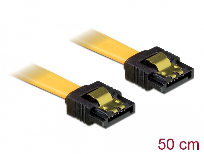 DeLOCK 82477 SATA kabel 0.5m geel