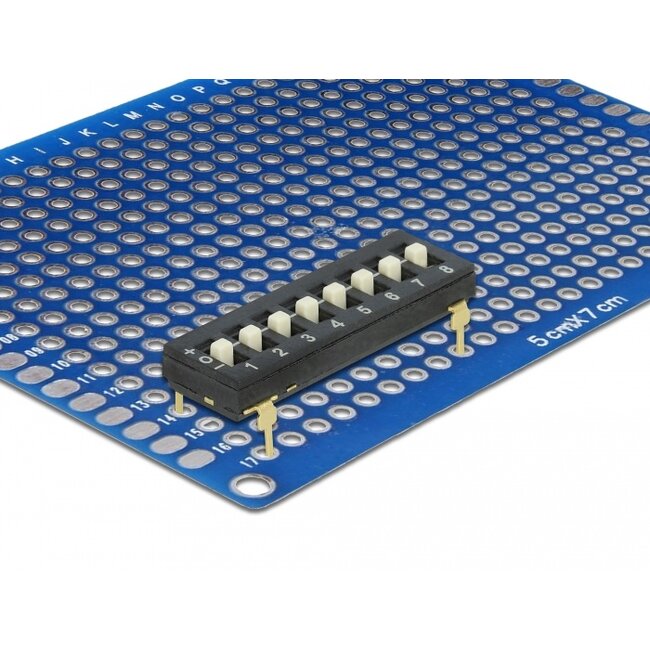 Delock DIP switch Tri-State 8-digit 2.54 mm pitch THT vertical black 2 pieces