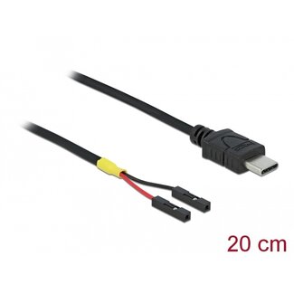 DeLOCK Delock Cable USB Type-C™ male > 2 x pin header female separate power 20 cm