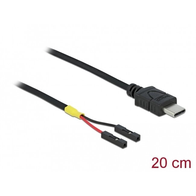 Delock Cable USB Type-C™ male > 2 x pin header female separate power 20 cm