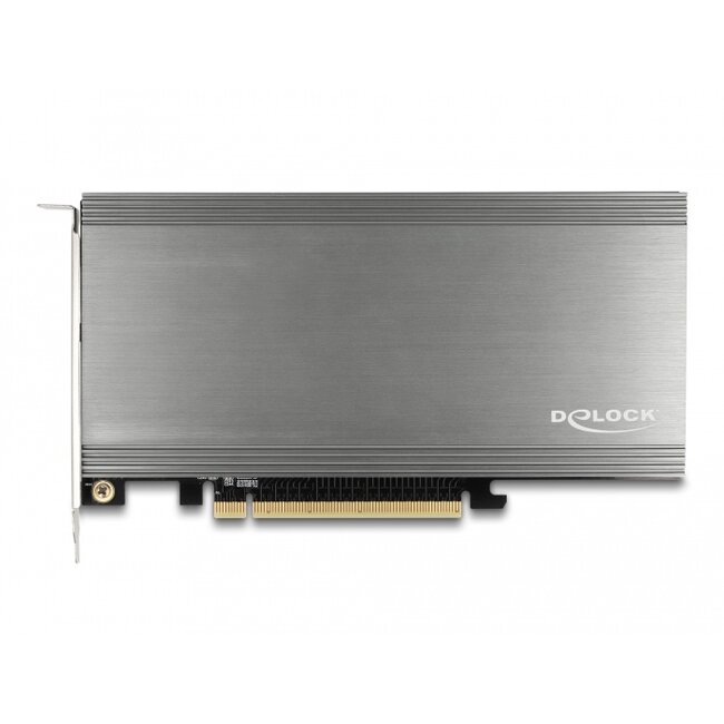 Delock PCI Express x16 Card to 4 x internal NVMe M.2 Key M with Heat Sink and Fan - Bifurcation
