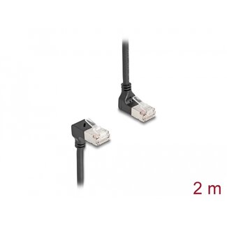 DeLOCK Delock RJ45 Network Cable Cat.6A S/FTP Slim 90° upwards / downwards angled 2 m black
