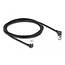 Delock RJ45 Network Cable Cat.6A S/FTP Slim 90° upwards / downwards angled 2 m black