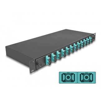 DeLOCK Delock 19″ Optical Fiber Splice Box 12 x SC Duplex OM3 1U complete assembled